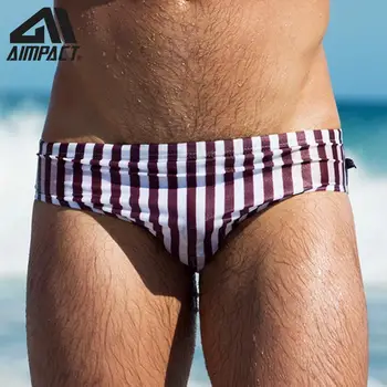 AIMPACT Mænds Svømme Trusser, Sexede Bikini Turisme Ferie Badetøj Badetøj Swimming Kort Hurtig Tør med Bindebånd Stribe for Mænd