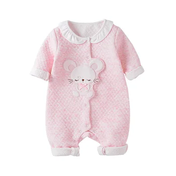 Vlinder Baby Pige Rompers babytøj Pige Nyfødte Baby Tøj Dejlig Bomuld Pink Jumpsuits 3M~24M Spædbarn Jumpsuits